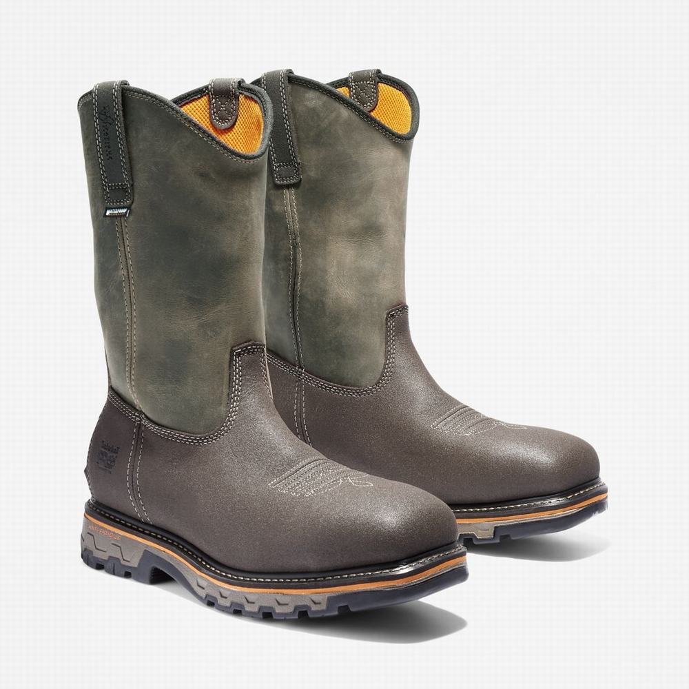 Pánské Pracovní Boty Timberland True Grit Pull On Composite Špicí Waterproof Hnědé | TI08512-396