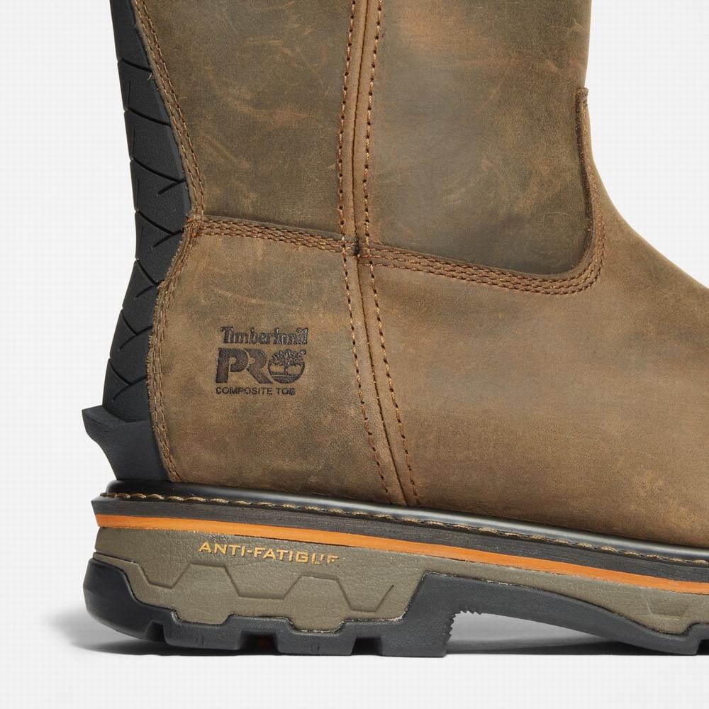 Pánské Pracovní Boty Timberland True Grit Pull On Composite Špicí Waterproof Káva | TI81376-963