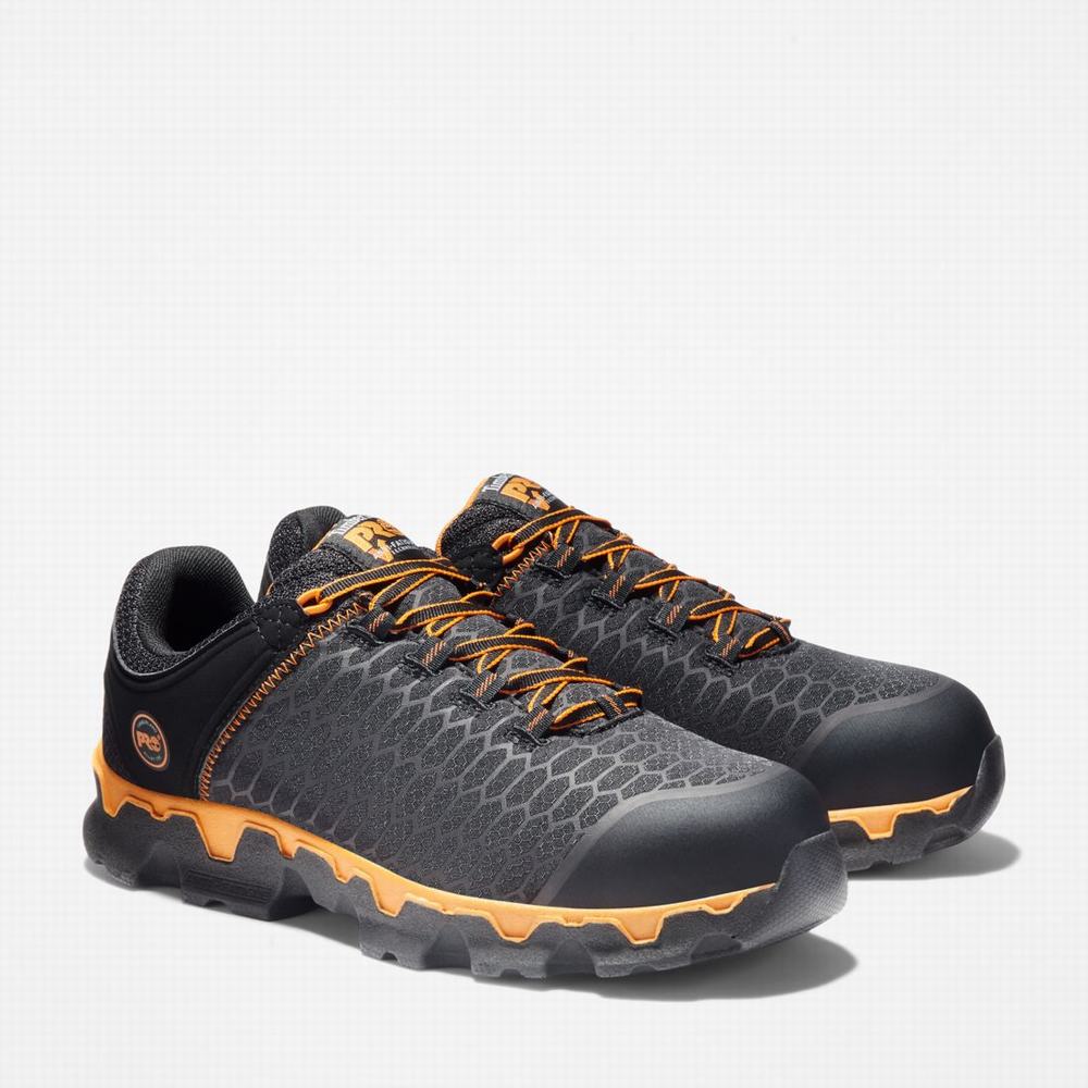 Pánské Pracovní Obuv Timberland PRO® Powertrain Sport Alloy Špicí Pracovní Sneaker Černé Oranžové | TI90581-805