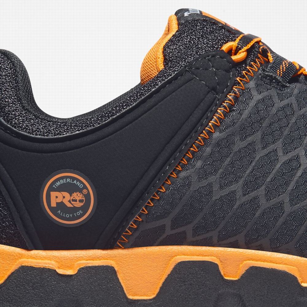Pánské Pracovní Obuv Timberland PRO® Powertrain Sport Alloy Špicí Pracovní Sneaker Černé Oranžové | TI90581-805