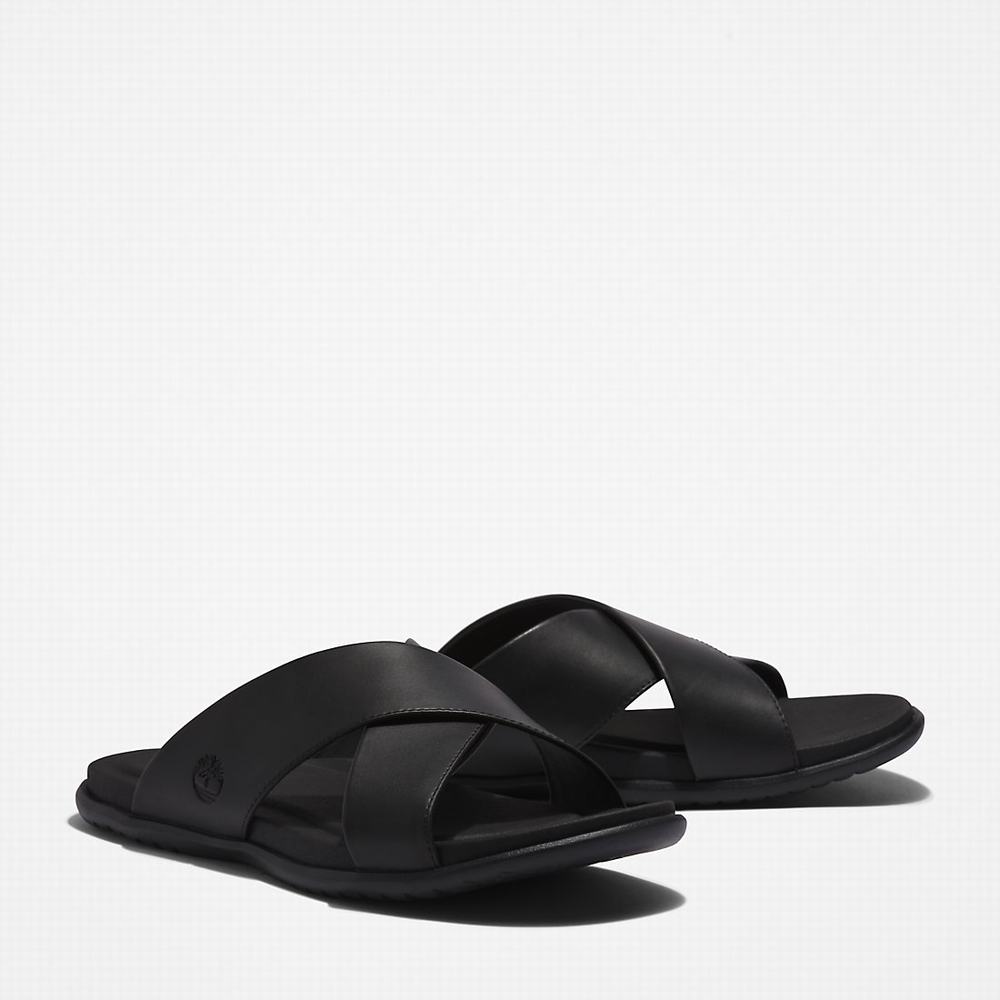 Pánské Sandály Timberland Kesler Cove Cross-band Černé | TI86702-295