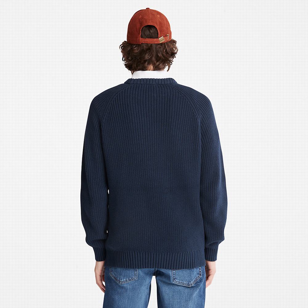Pánské Svetry Timberland Beards Brook Crew-Neck Tmavě Blankyt | TI26958-805