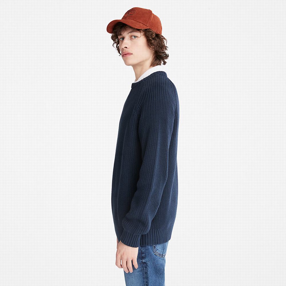 Pánské Svetry Timberland Beards Brook Crew-Neck Tmavě Blankyt | TI26958-805