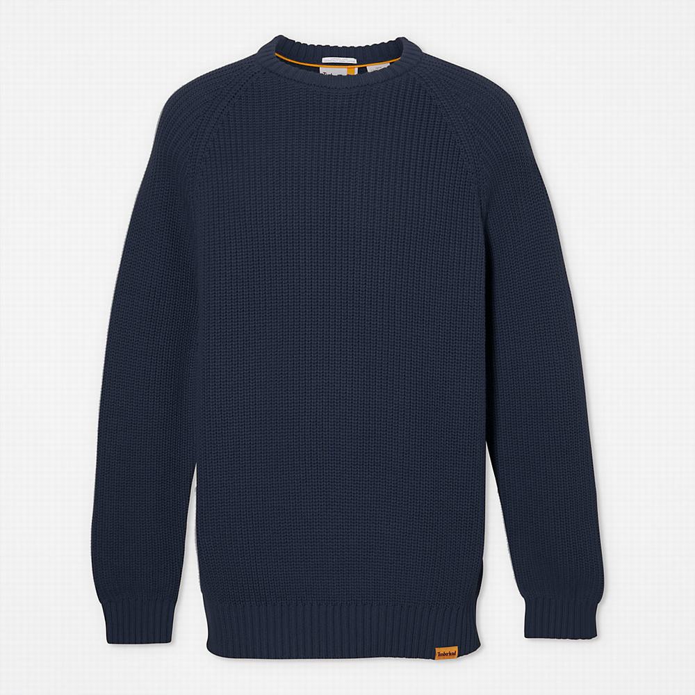 Pánské Svetry Timberland Beards Brook Crew-Neck Tmavě Blankyt | TI26958-805