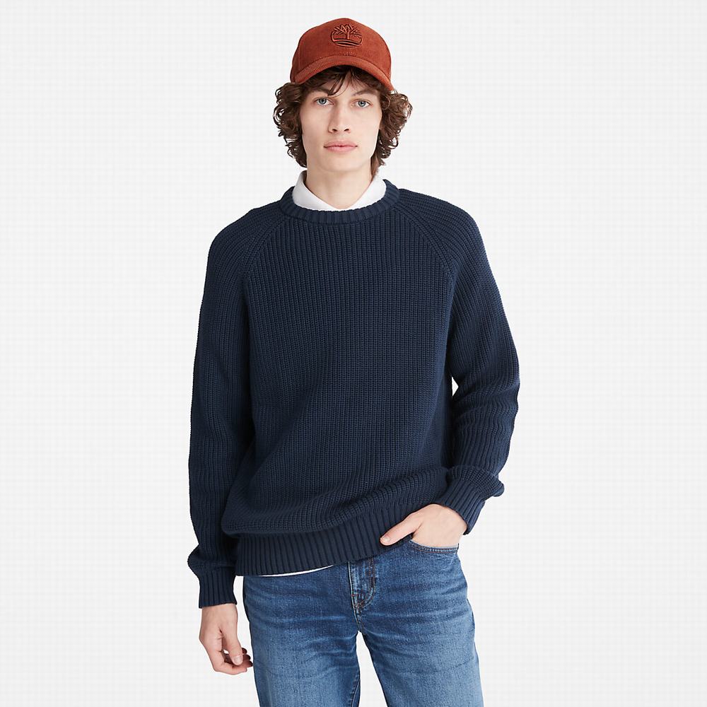 Pánské Svetry Timberland Beards Brook Crew-Neck Tmavě Blankyt | TI26958-805