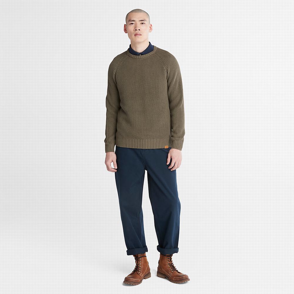 Pánské Svetry Timberland Beards Brook Crew-Neck Tmavě Zelene | TI72198-178