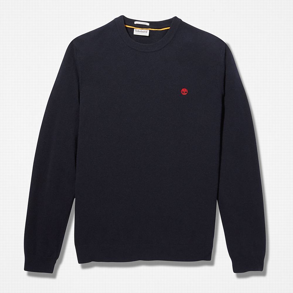Pánské Svetry Timberland Cohas Brook Crewneck Tmavě Blankyt | TI51764-167