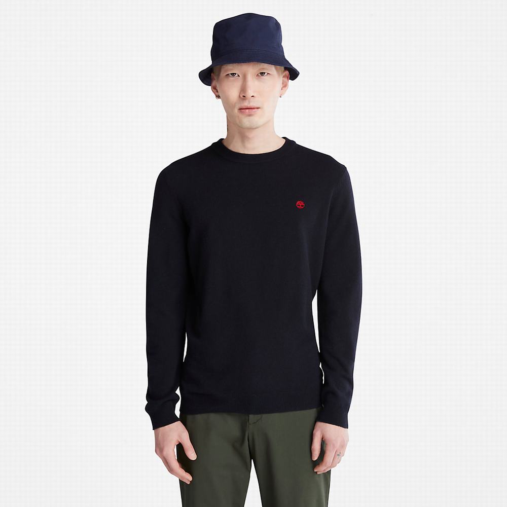 Pánské Svetry Timberland Cohas Brook Crewneck Tmavě Blankyt | TI51764-167