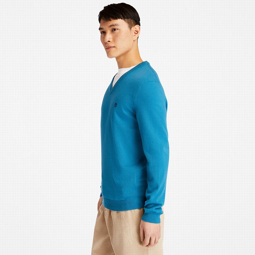 Pánské Svetry Timberland Cohas Brook V-Neck Blankyt | TI73950-524