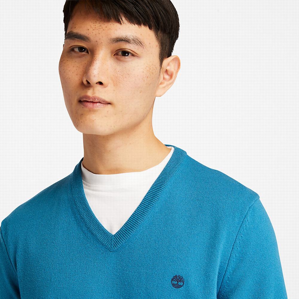 Pánské Svetry Timberland Cohas Brook V-Neck Blankyt | TI73950-524