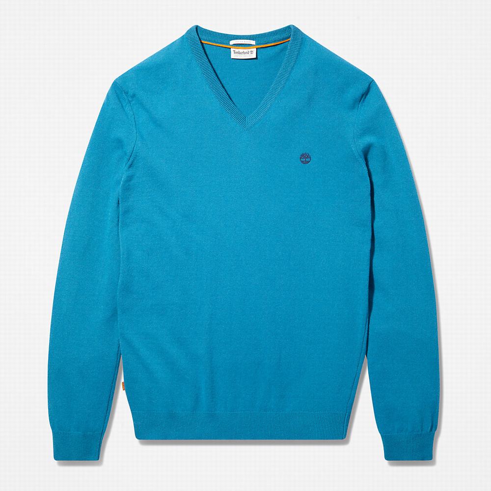 Pánské Svetry Timberland Cohas Brook V-Neck Blankyt | TI73950-524