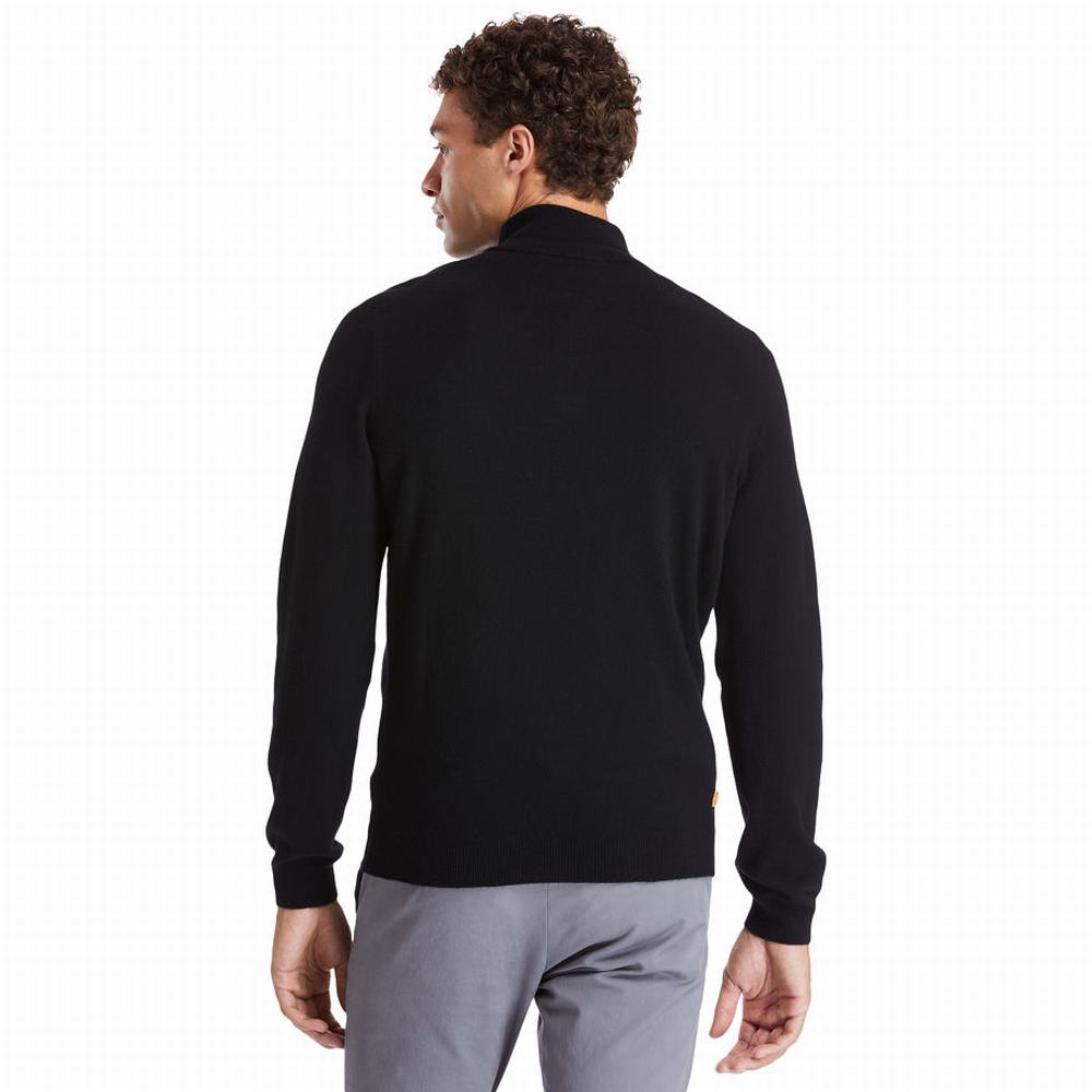 Pánské Svetry Timberland Cohas Brook Zip-neck Černé | TI28053-029