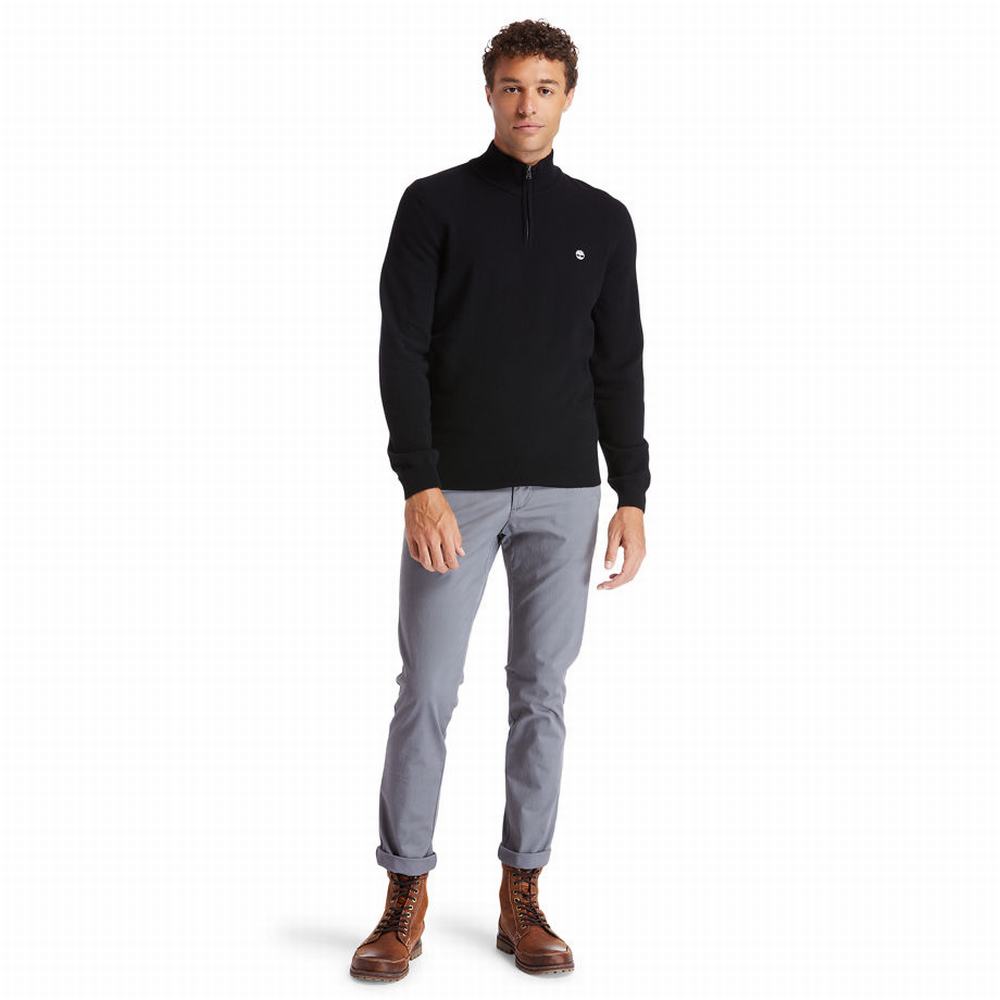 Pánské Svetry Timberland Cohas Brook Zip-neck Černé | TI28053-029