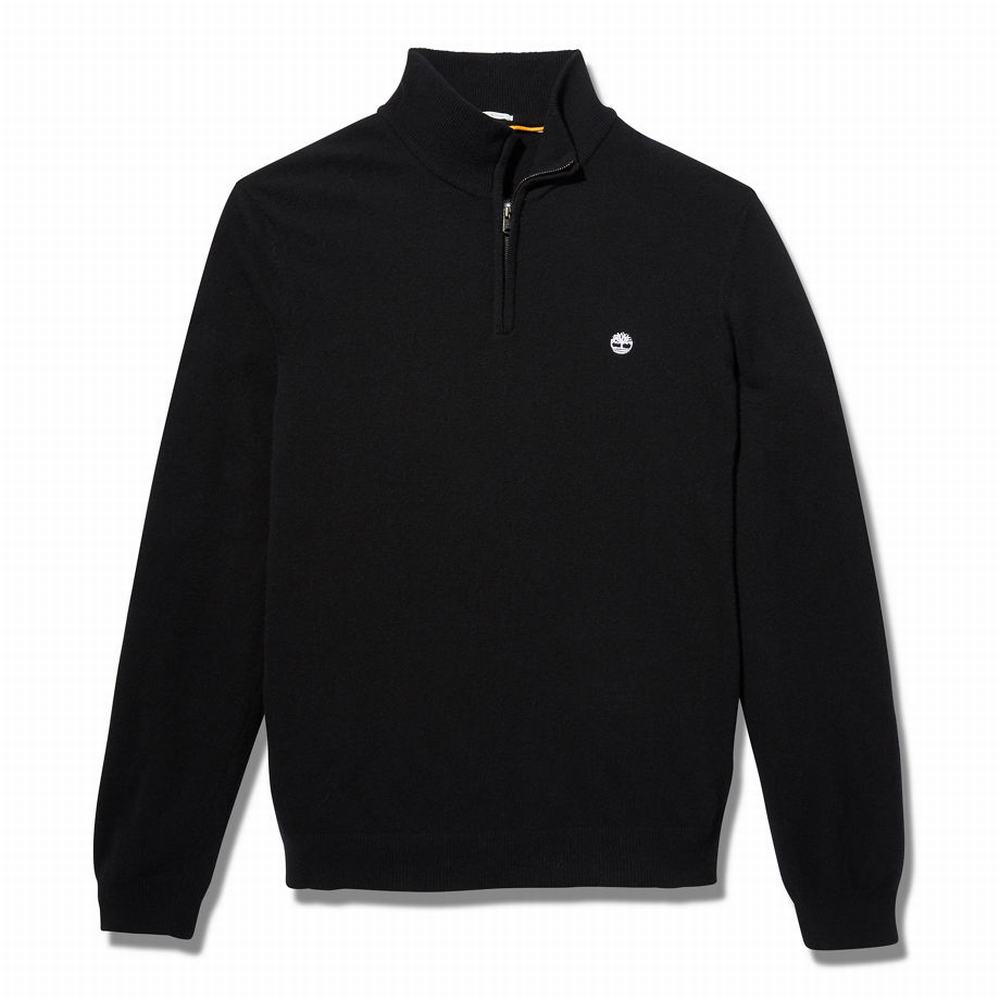 Pánské Svetry Timberland Cohas Brook Zip-neck Černé | TI28053-029