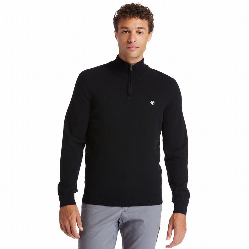 Pánské Svetry Timberland Cohas Brook Zip-neck Černé | TI28053-029