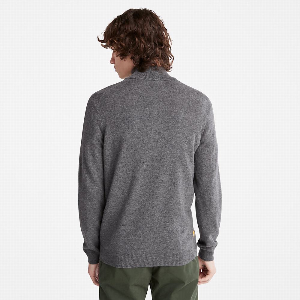 Pánské Svetry Timberland Cohas Brook Zip-neck Tmavě Šedé | TI67549-937