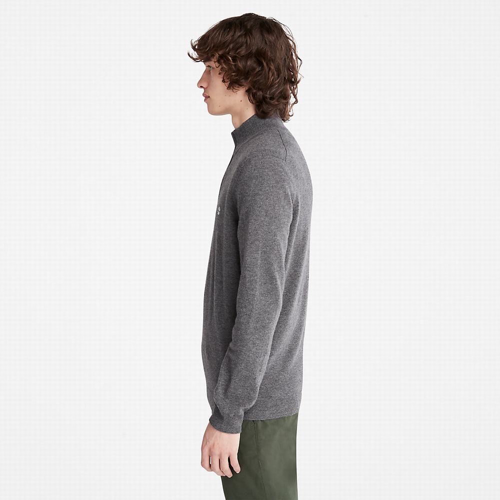 Pánské Svetry Timberland Cohas Brook Zip-neck Tmavě Šedé | TI67549-937