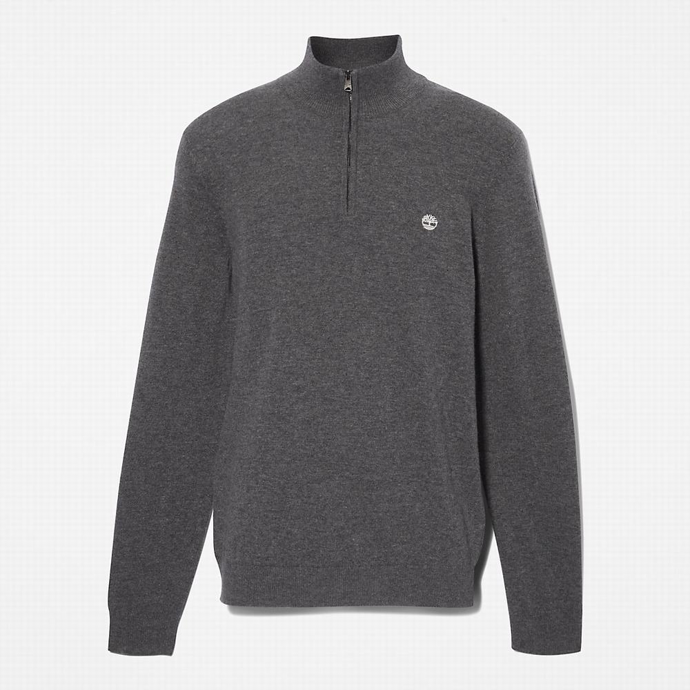 Pánské Svetry Timberland Cohas Brook Zip-neck Tmavě Šedé | TI67549-937