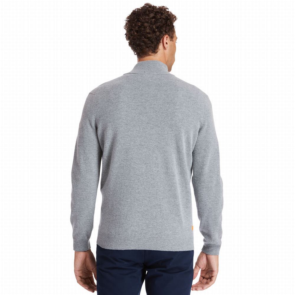Pánské Svetry Timberland Cohas Brook Zip-neck Šedé | TI81293-728