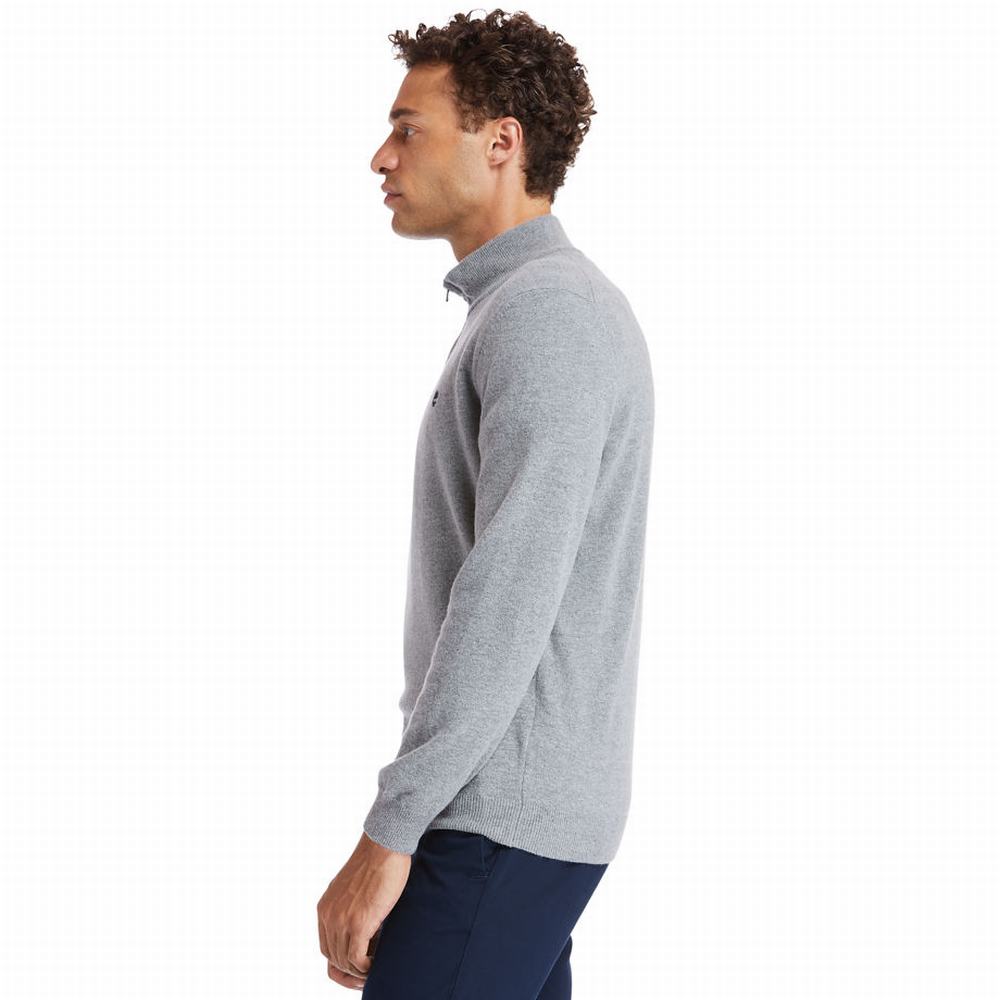 Pánské Svetry Timberland Cohas Brook Zip-neck Šedé | TI81293-728