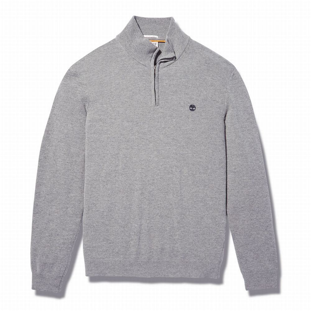 Pánské Svetry Timberland Cohas Brook Zip-neck Šedé | TI81293-728