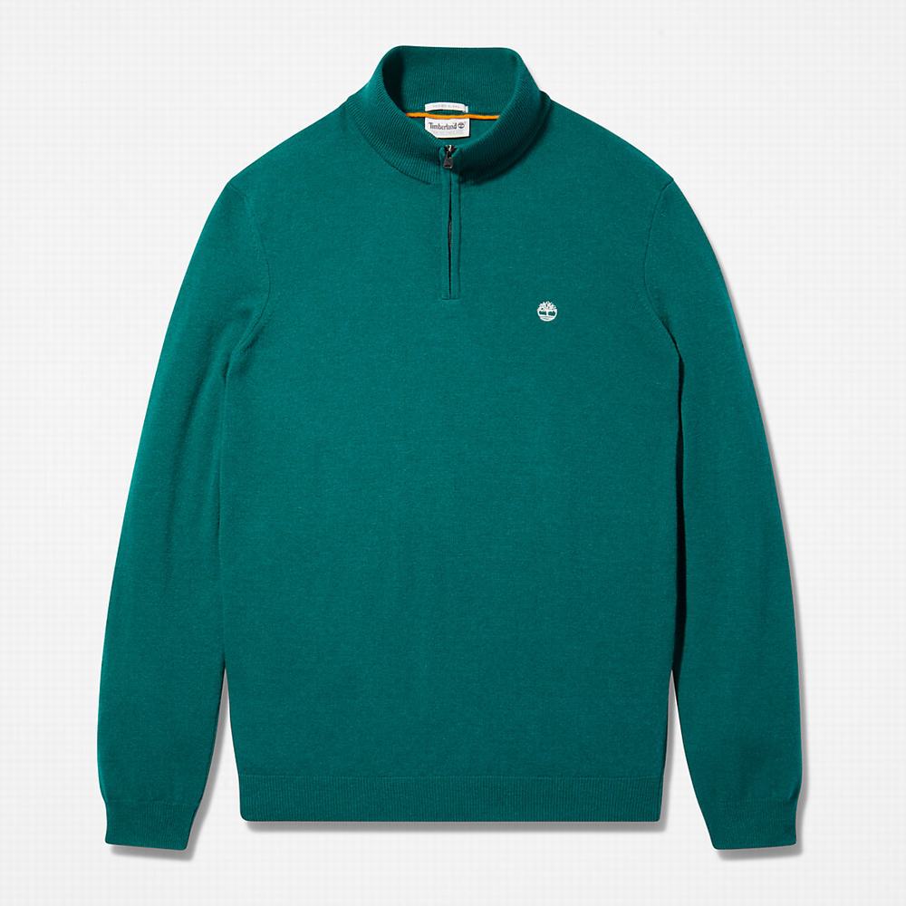 Pánské Svetry Timberland Cohas Brook Zip-neck Zelene | TI95861-057