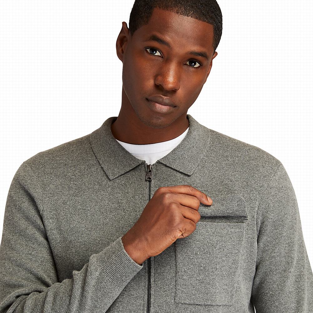 Pánské Svetry Timberland Full-Zip Tmavě Šedé | TI85014-489