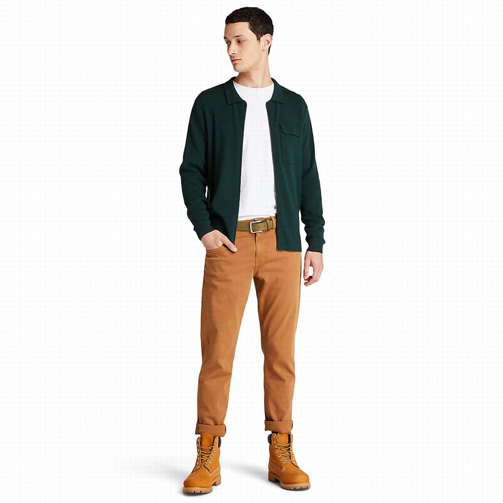Pánské Svetry Timberland Full-Zip Zelene | TI52479-235