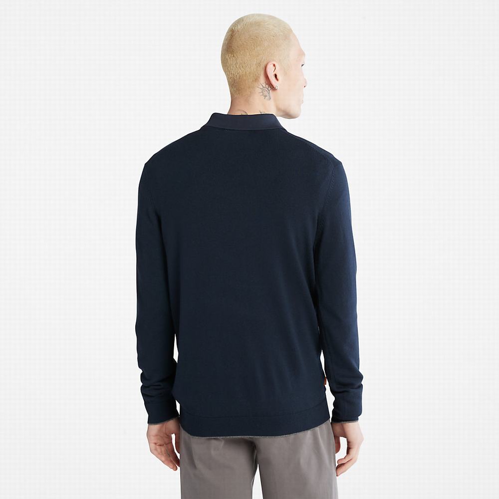 Pánské Svetry Timberland Nissitissit River Merino Vlna Tmavě Blankyt | TI56498-860