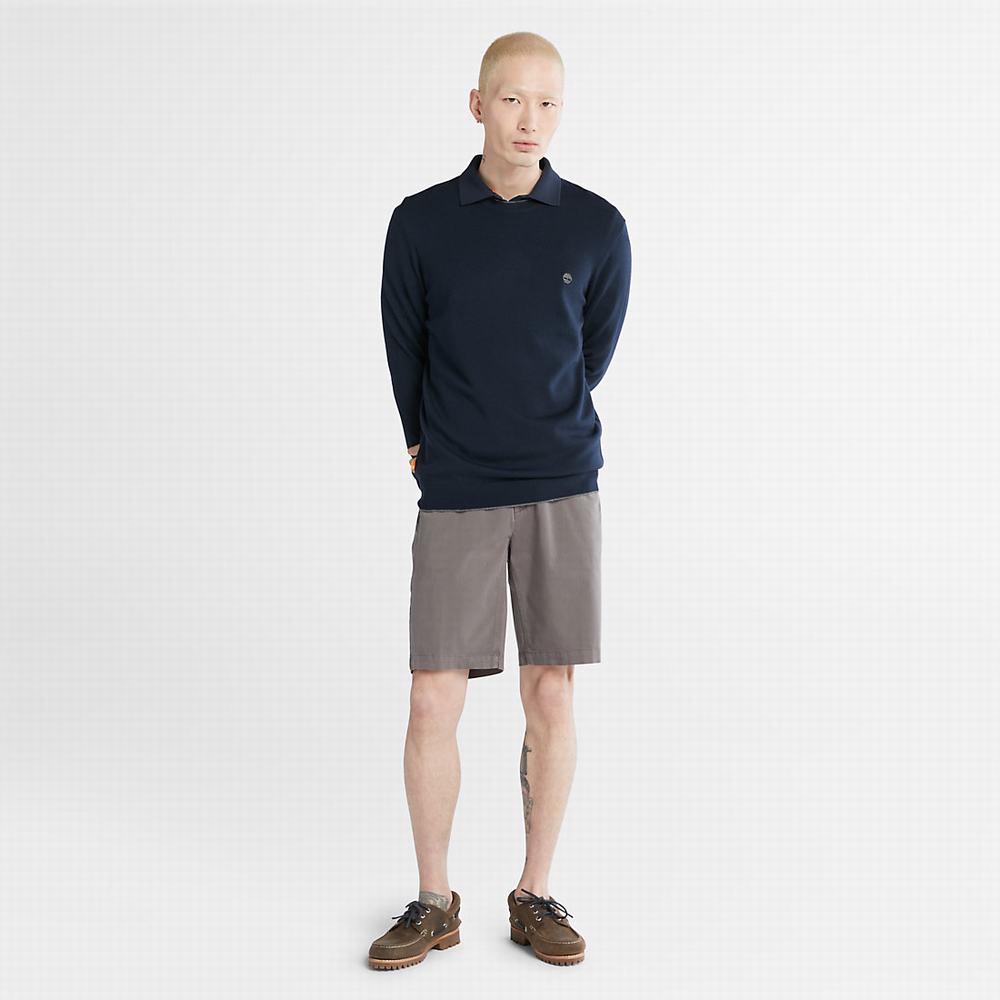 Pánské Svetry Timberland Nissitissit River Merino Vlna Tmavě Blankyt | TI56498-860