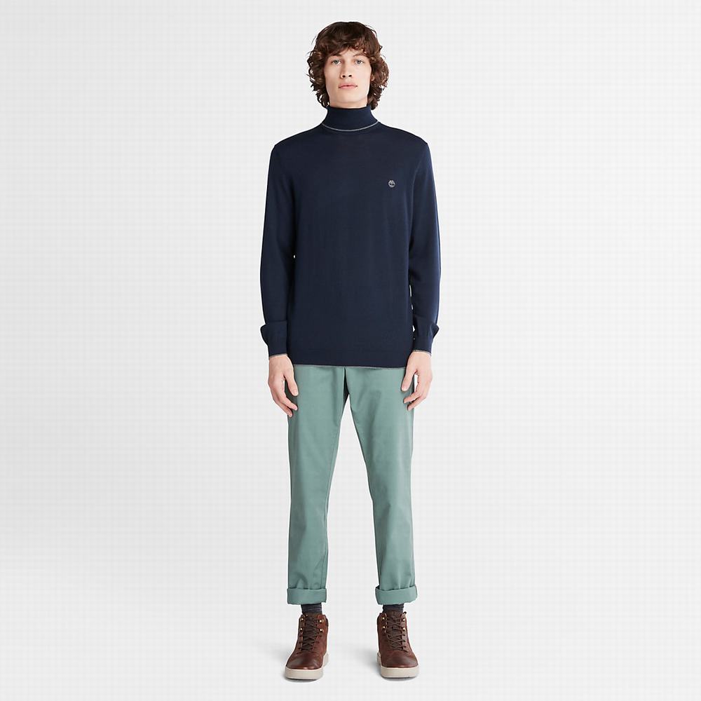 Pánské Svetry Timberland Nissitissit River Merino Tmavě Blankyt | TI60914-850