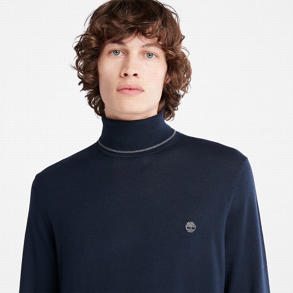 Pánské Svetry Timberland Nissitissit River Merino Tmavě Blankyt | TI60914-850