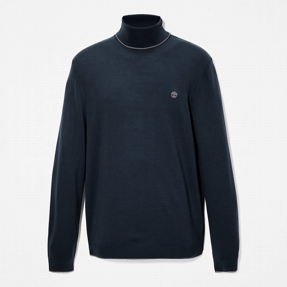 Pánské Svetry Timberland Nissitissit River Merino Tmavě Blankyt | TI60914-850
