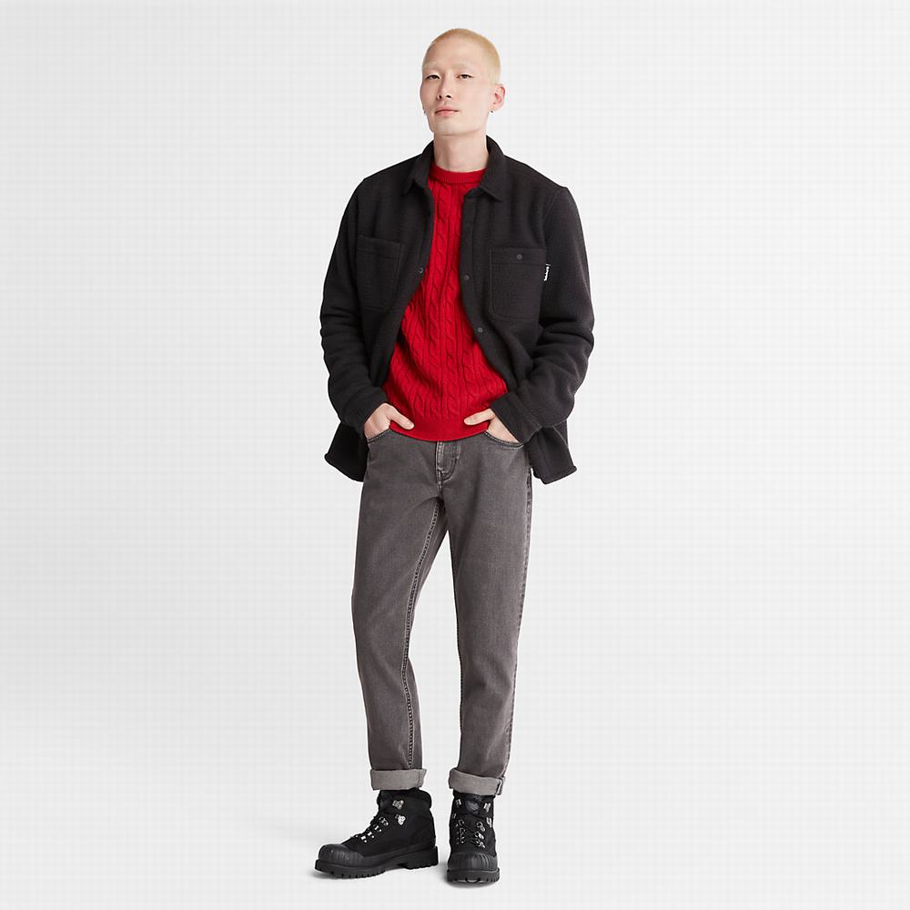 Pánské Svetry Timberland Phillips Brook Cable-knit Červené | TI03265-301