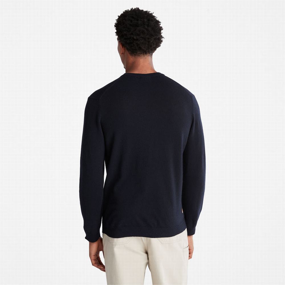 Pánské Svetry Timberland Phillips Brook Vlna-Blend Crewneck Tmavě Blankyt | TI25809-204