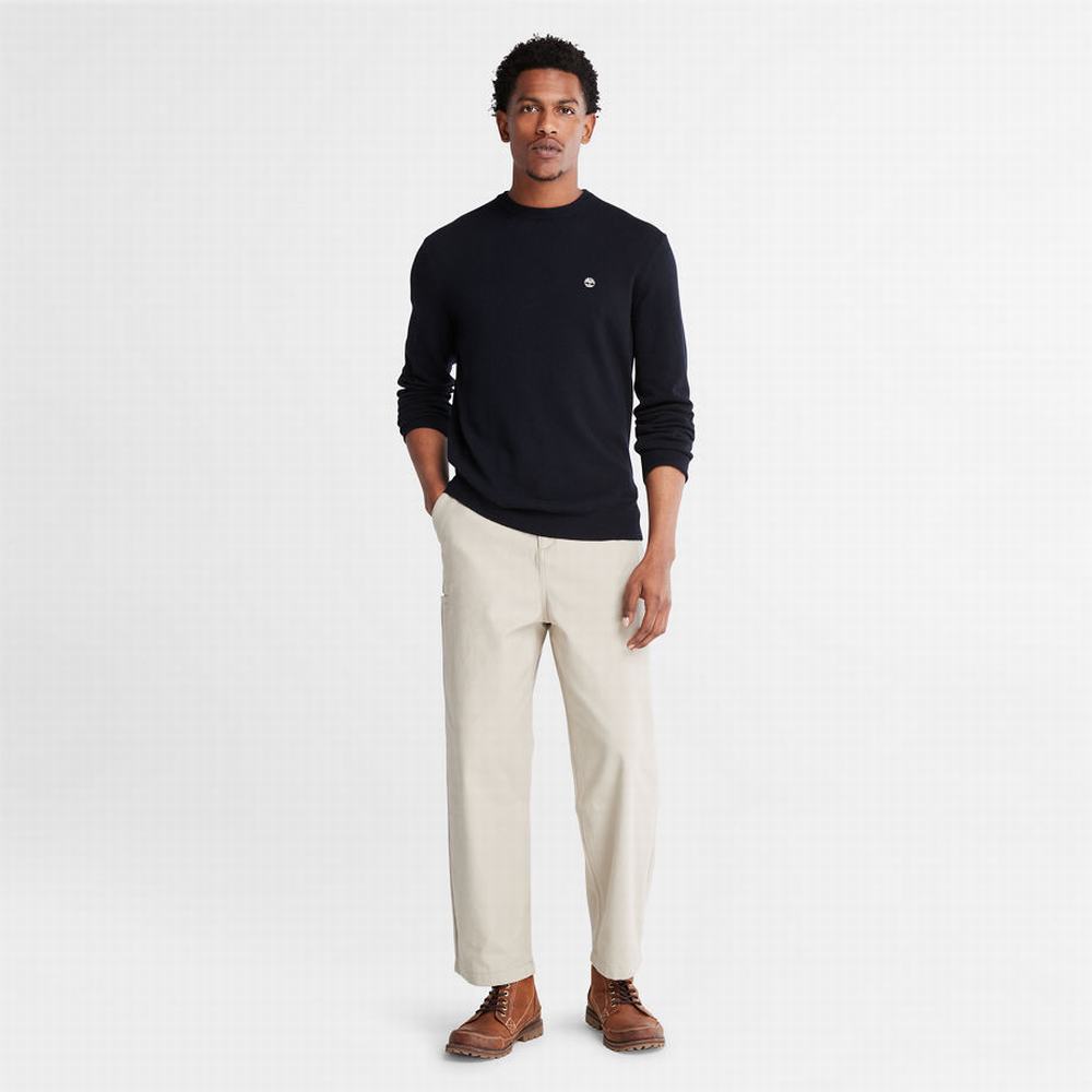 Pánské Svetry Timberland Phillips Brook Vlna-Blend Crewneck Tmavě Blankyt | TI25809-204