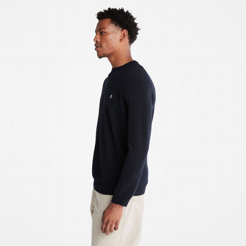 Pánské Svetry Timberland Phillips Brook Vlna-Blend Crewneck Tmavě Blankyt | TI25809-204