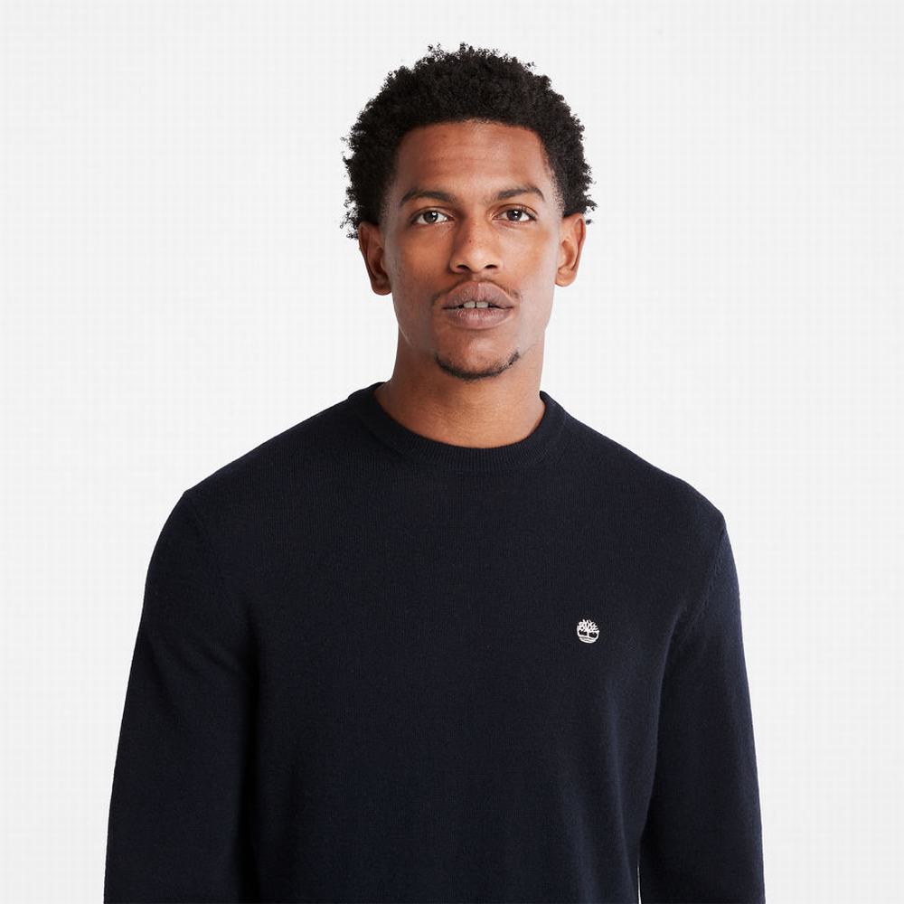 Pánské Svetry Timberland Phillips Brook Vlna-Blend Crewneck Tmavě Blankyt | TI25809-204