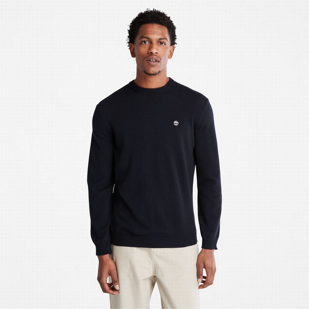 Pánské Svetry Timberland Phillips Brook Vlna-Blend Crewneck Tmavě Blankyt | TI25809-204