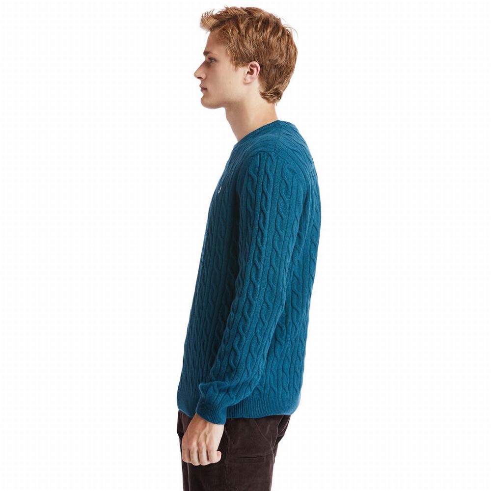 Pánské Svetry Timberland Phillips Brook Cable-knit Tyrkysové | TI53618-329