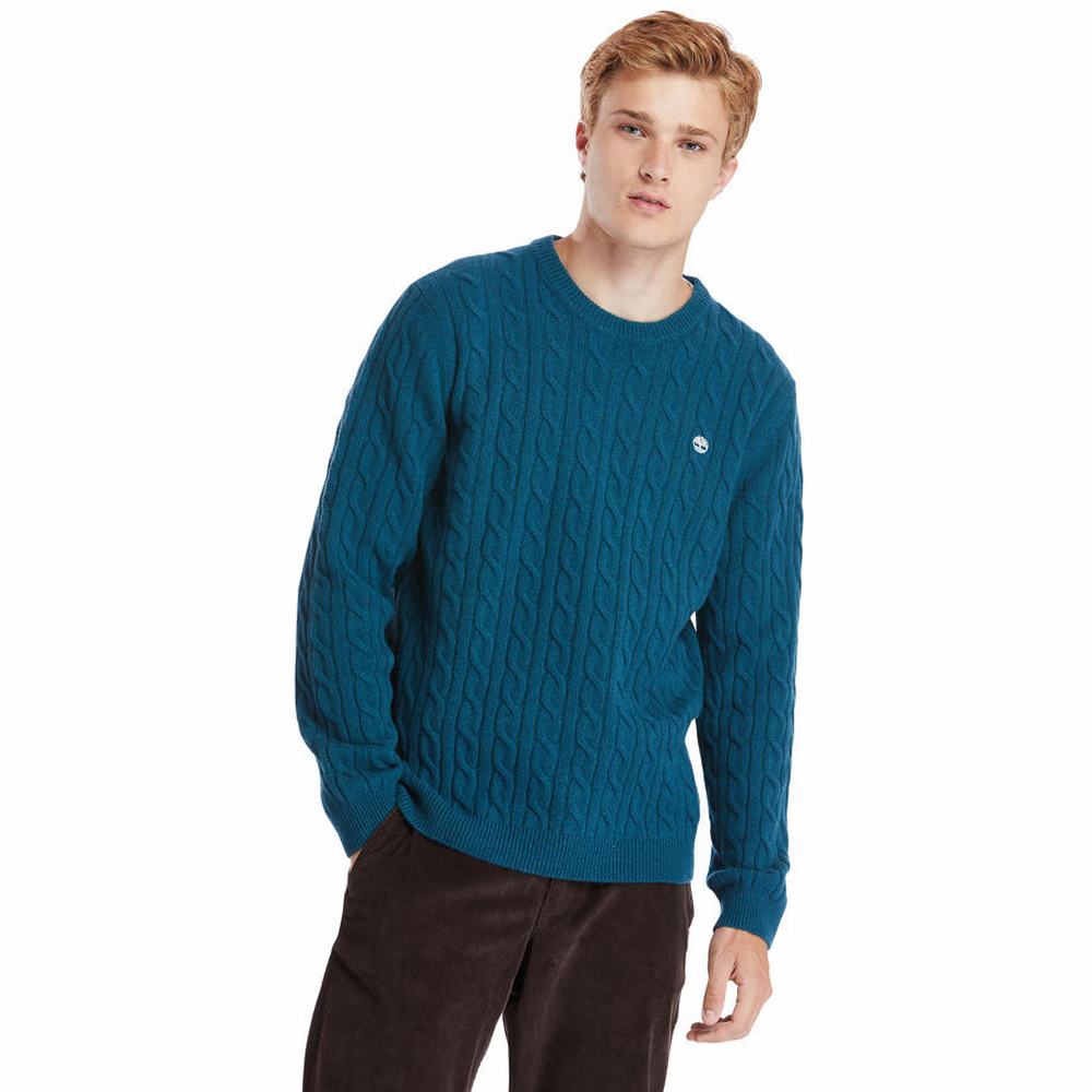 Pánské Svetry Timberland Phillips Brook Cable-knit Tyrkysové | TI53618-329