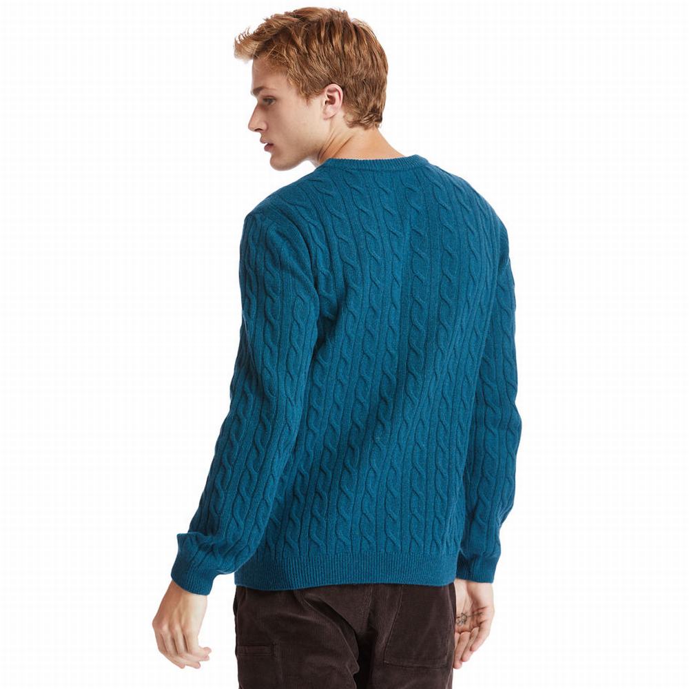 Pánské Svetry Timberland Phillips Brook Cable-knit Tyrkysové | TI53618-329