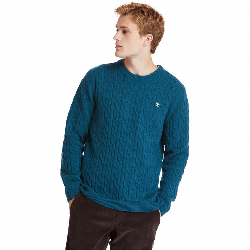 Pánské Svetry Timberland Phillips Brook Cable-knit Tyrkysové | TI53618-329