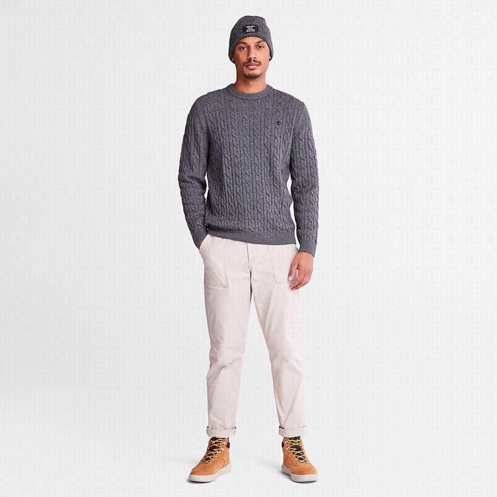 Pánské Svetry Timberland Phillips Brook Cable-knit Tmavě Šedé | TI56173-149
