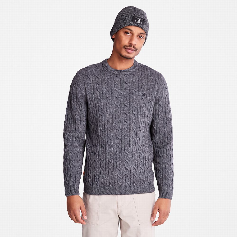 Pánské Svetry Timberland Phillips Brook Cable-knit Tmavě Šedé | TI56173-149