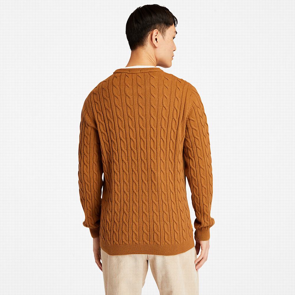 Pánské Svetry Timberland Phillips Brook Cable-knit Hnědé | TI57829-289