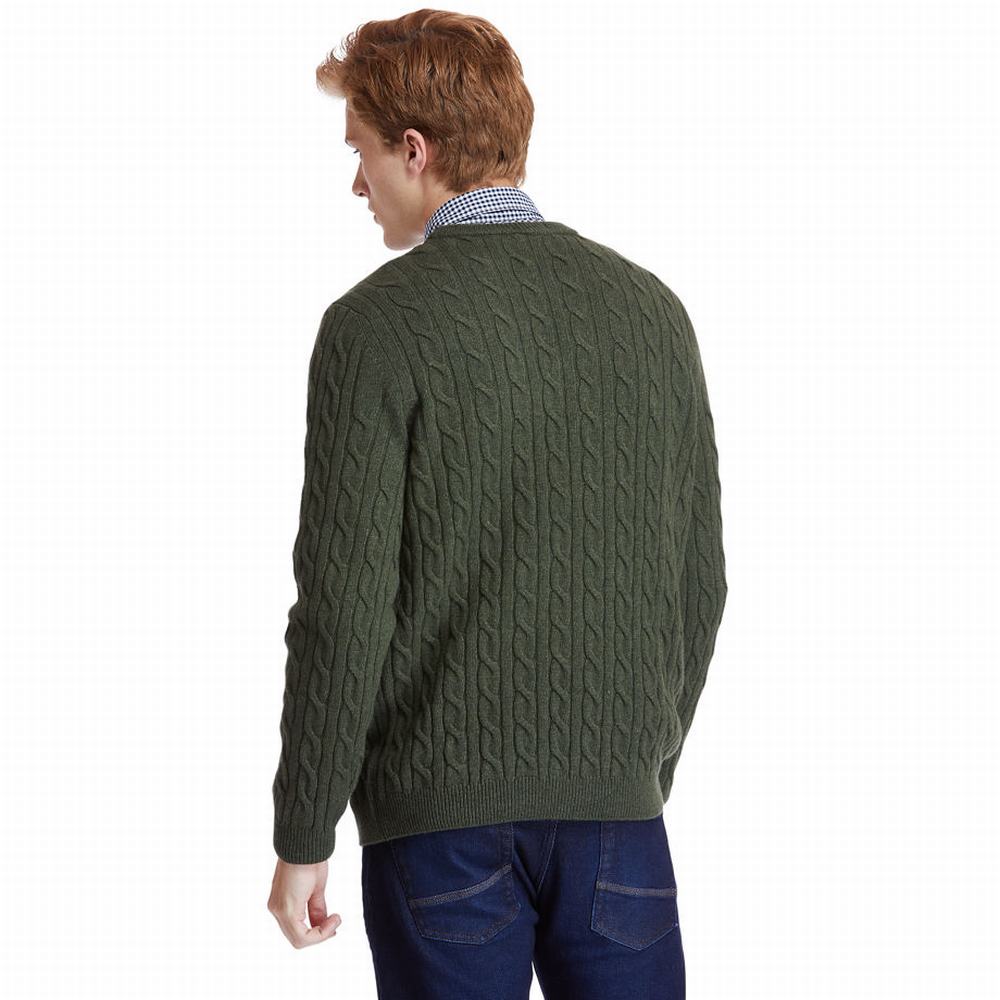 Pánské Svetry Timberland Phillips Brook Cable-knit Zelene | TI67290-106