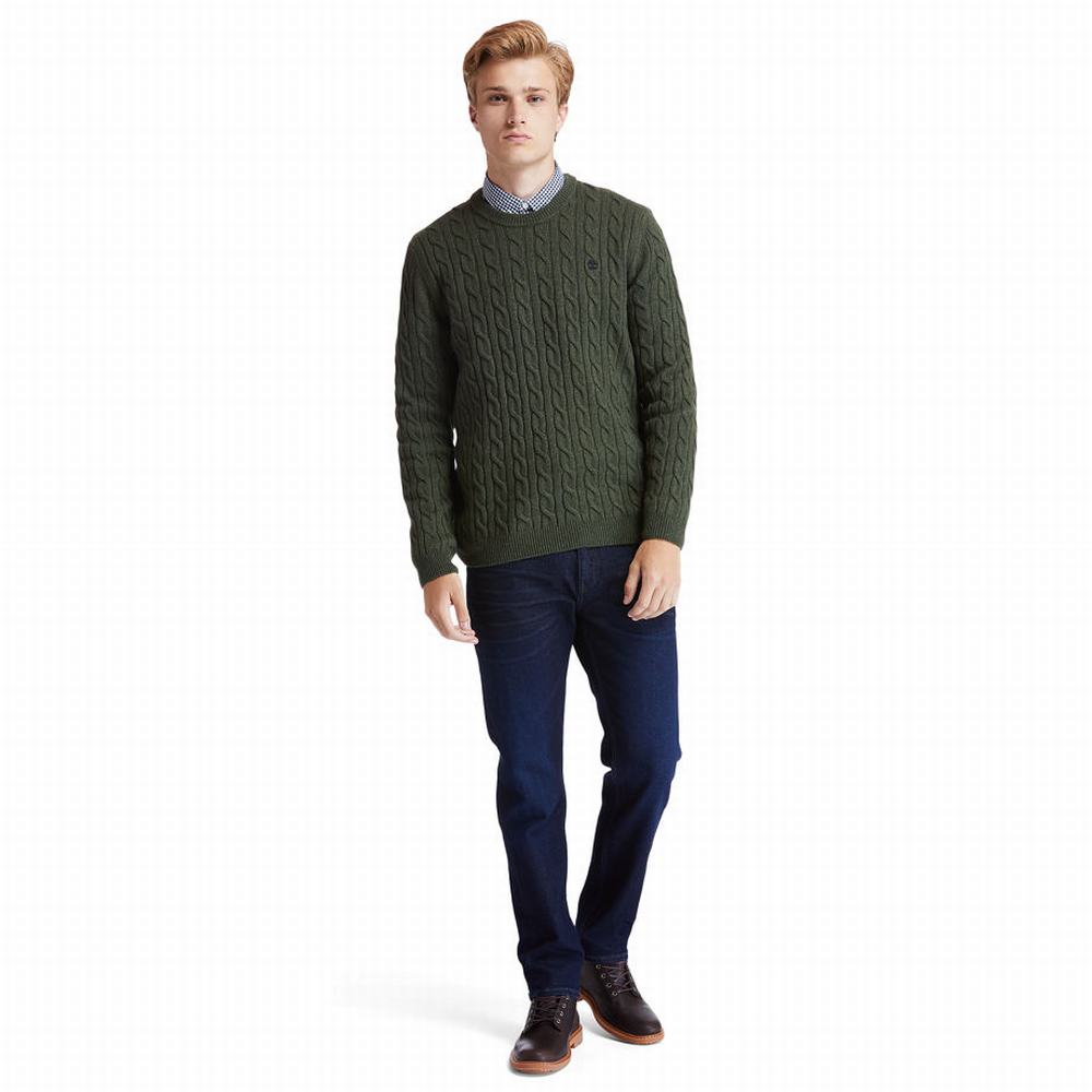 Pánské Svetry Timberland Phillips Brook Cable-knit Zelene | TI67290-106