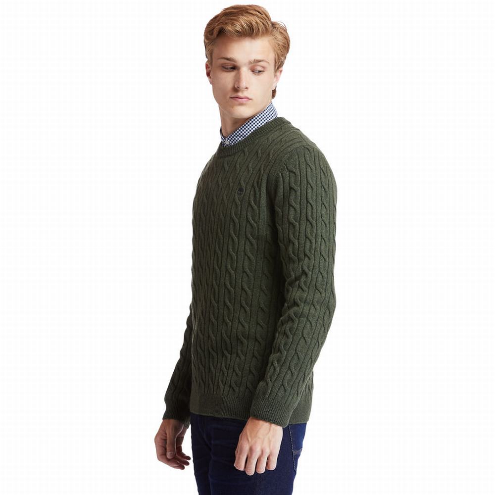 Pánské Svetry Timberland Phillips Brook Cable-knit Zelene | TI67290-106