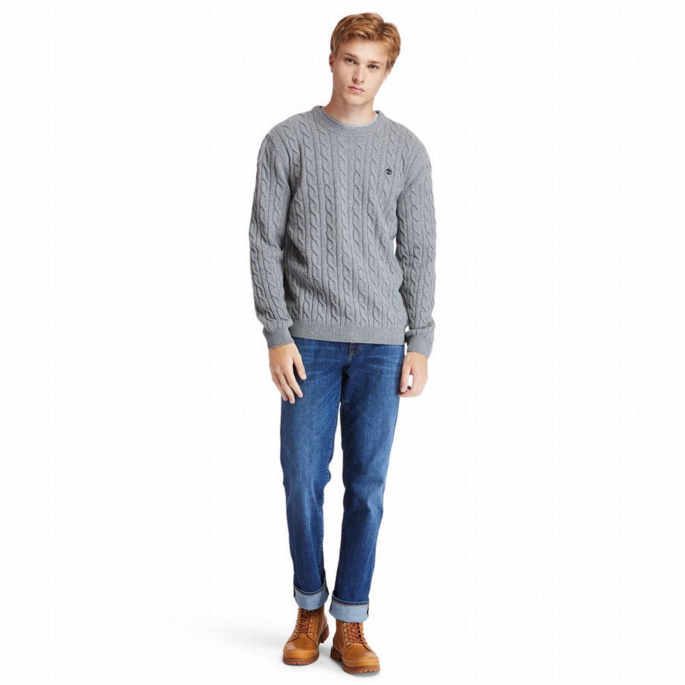 Pánské Svetry Timberland Phillips Brook Cable-knit Šedé | TI85463-843